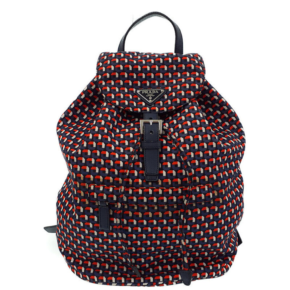 Prada Pocket Black Rucksack Two Daybag Backpack Tessuto - Picture 2 of 9